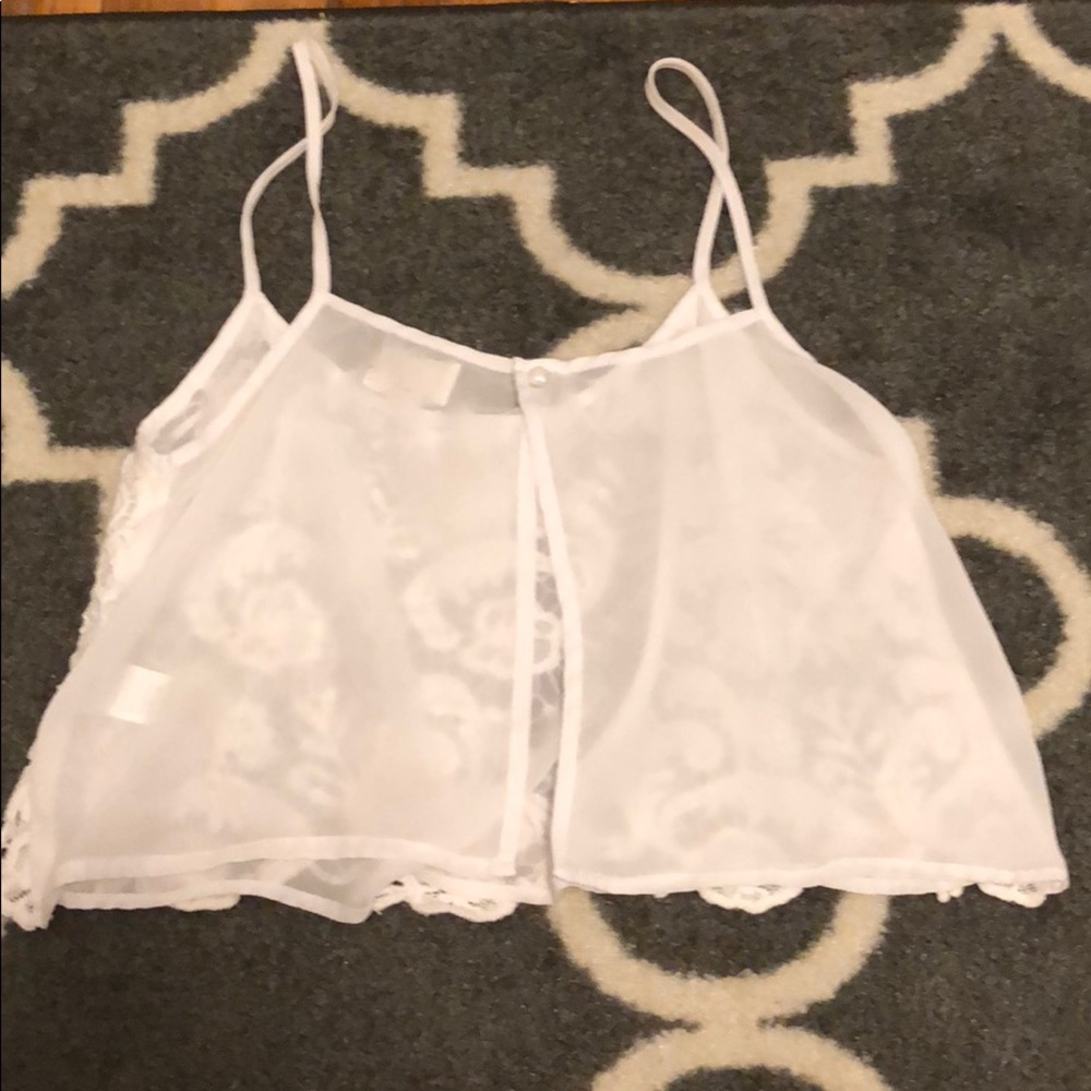 LA Hearts Sheer Crop Top with Lace Detail - Picture 4 of 4